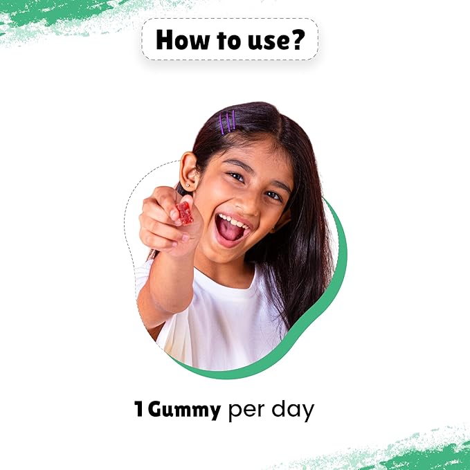 Kids Multivitamin Gummies |2+ Years| No Added Sugar | DHA, Vitamin D3, B12, C, A, Zinc & Iron | Immunity & Bone Health | No Preservatives I Gluten Free I Strawberry Flavour I 30 Day Pack