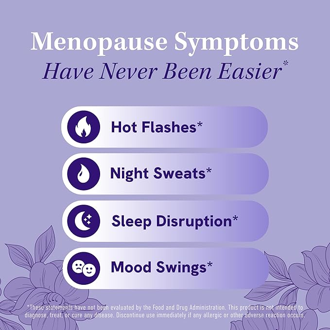 Menopause Supplements for Women Hot Flashes & Night Sweats | Hormone Balance, Menopause Relief for Women & Perimenopause Support | with Black Cohosh, DIM & Red Clover | 60 Ct (2 Month Supply)