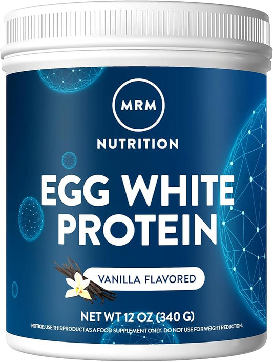 MRM Nutrition Egg White Protein | Vanilla Flavored | 23g Fat-Free Protein | with Digestive enzymes | Highest Biological Value | Clinically Tested | 10 Servings