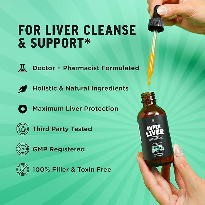 Super Liver Support with Milk Thistle - All Natural Liver Cleanse Detox & Repair Aid - Doctor-Formulated Liver Supplement - Liquid Herbal Supplements for Liver Health - 1 Month Supply