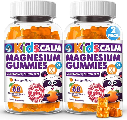 DR. MORITZ Sugar-Free Calm Magnesium Gummies for Kids and Adults - Non-GMO Magnesium Citrate Gummies - Orange Flavor - 2-Pack (120 Count)