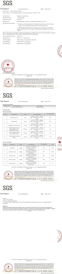 Berberine HCL Supplement with Ceylon Cinnamon - Berberine Liquid Drops with Turmeric, Ceylon Cinnamon, Bitter Melon, Milk Thistle, Berberine Veggie Supplement for Digestion System Support
