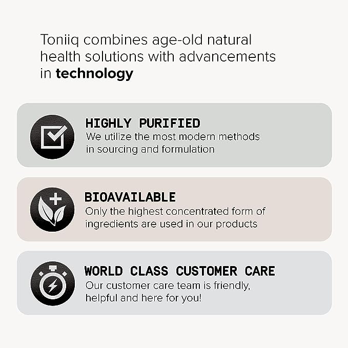 Toniiq Ultra High Strength Glutathione Capsules - 1000mg Concentrated Formula - 98%+ Highly Purified and Bioavailable - Non-GMO Fermentation - 240 Capsules Reduced Glutathione Supplement
