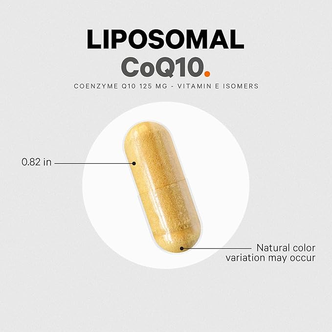 Codeage Liposomal CoQ10 Supplement - 125 mg Coenzyme Q10 with Vitamin E Isomers Tocopherols - 2-Month Supply - 1 Capsule Per Serving - Liposomal Delivery - Vegan, Non-GMO, Gluten-Free - 60 Capsules