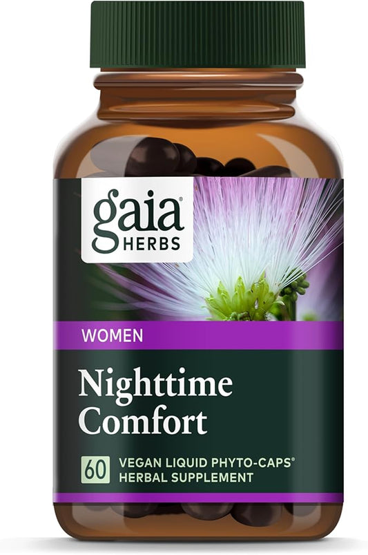 Gaia Herbs Nighttime Comfort - Menopause Supplement for Women - with Black Cohosh, Mimosa, Passionflower & St. John’s Wort - 60 Vegan Liquid Phyto-Caps (30 Servings)