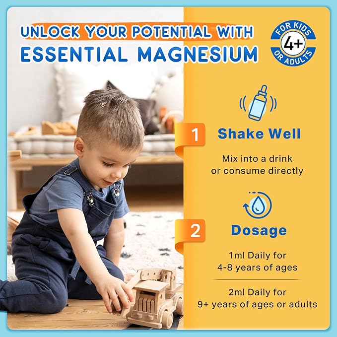 Kids Magnesium Liquid Drops - Magnesium Glycinate Liquid for Kids, L-Threonate Supplement with L-Theanine, Calcium, Zinc, Vitamin D3 K2 for Sleep Calm Relaxation Brain Bones, Pineapple Flavor 2 Fl Oz