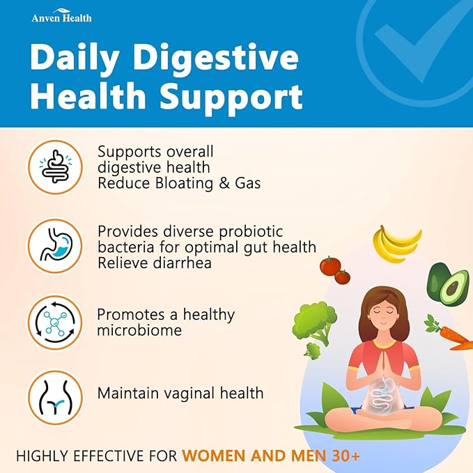 60 Billion Probiotics for Women and Men 19 Strains 5 Organic Prebiotics for Gut Digestive & Immune Health, Supports Diarrhea Gas Bloating, Vegan Probiotic Supplement Formula丨60 Caps