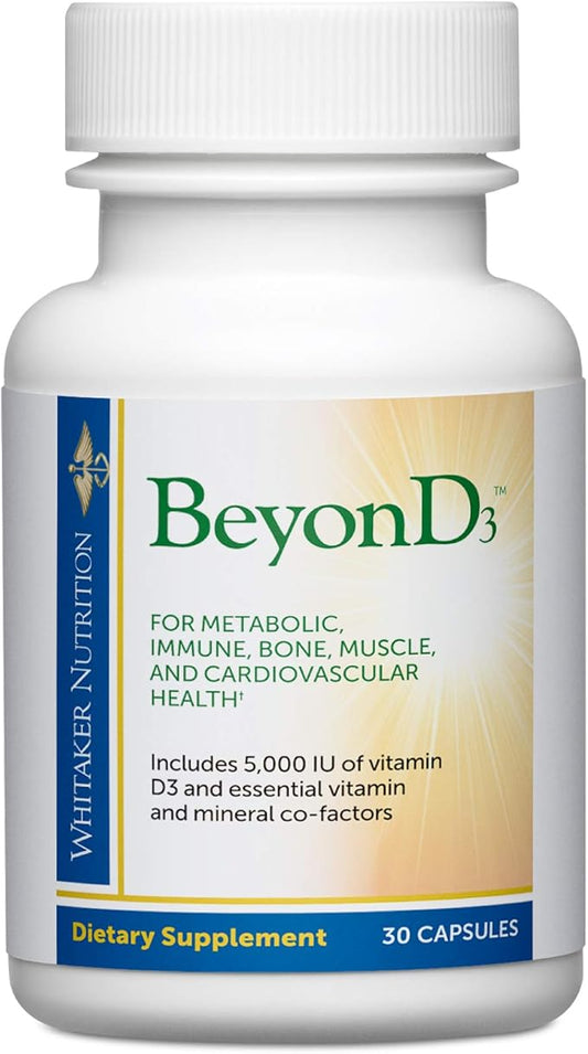 Dr. Whitaker's BeyonD3 - Vitamin D3 Supplement 5,000 IU Plus Boron, Vitamin K2, Magnesium & Zinc - Supports Immune Health, Calcium Metabolism & Bone Mineralization (30 Capsules)