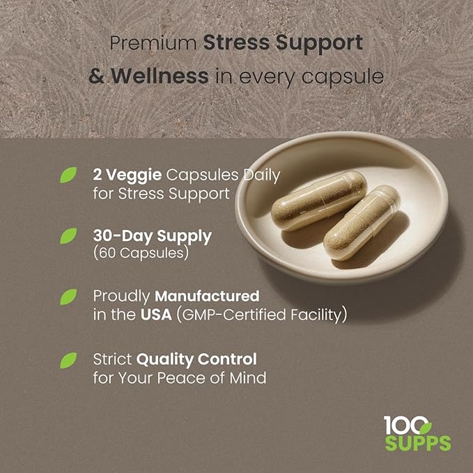 Ashwagandha with Black Pepper – 1,200 mg | 60 Veggie Capsules, 30-Day Supply | Made with Organic Ashwagandha, Gluten-Free, Manufactured in USA