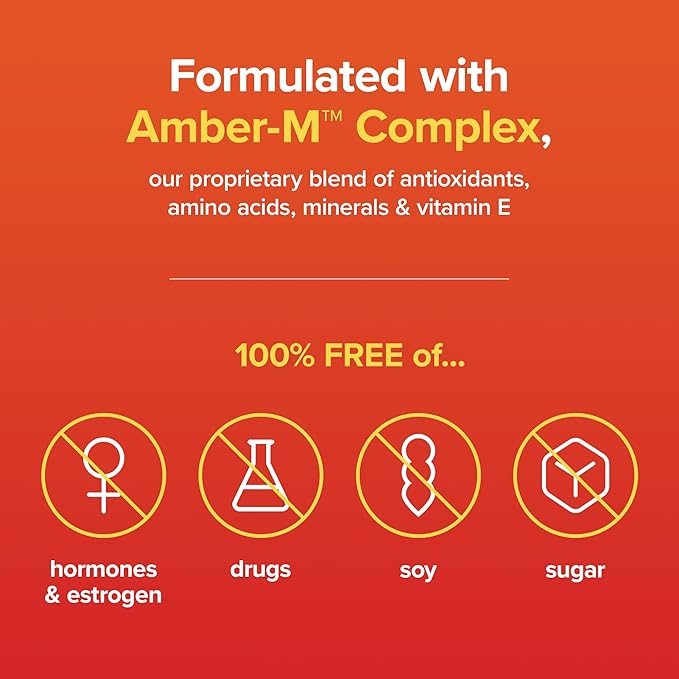 Amberen: Safe Multi-Symptom Menopause Relief. Clinically Shown to Relieve 12 Menopause Symptoms: Hot Flashes, Night Sweats, Mood Swings, Low Energy and More. 2 Month Supply