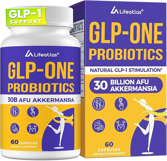 GLP-1 Supplement Probiotic | Support GLP-1 Naturally, GLP-1 with 300 Billion AFU Akkermansia Probiotic, GLP1 Probiotics for Women & Men, GLP 1 Supplement, GLP-1 Levels, 60 Capsules