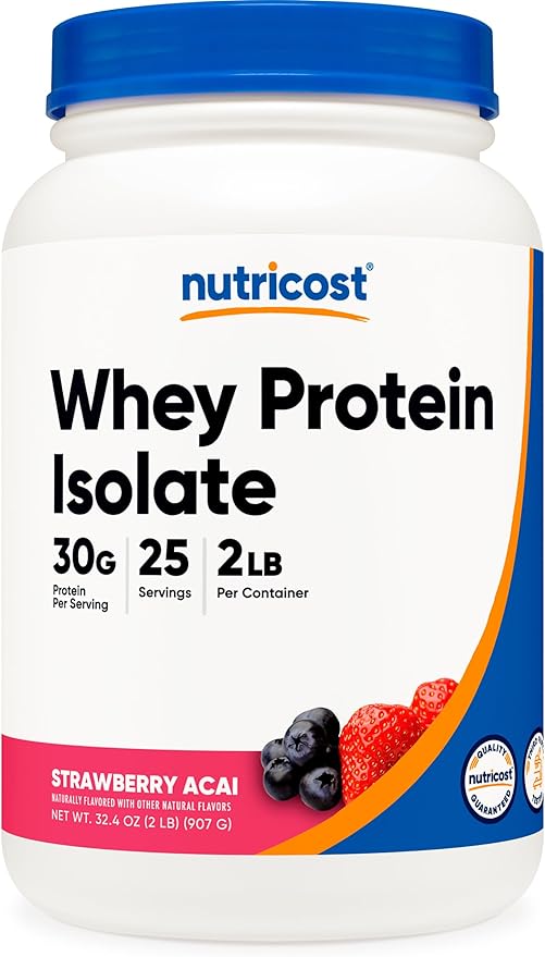 Nutricost Whey Protein Isolate (Strawberry Acai, 2 Pounds)