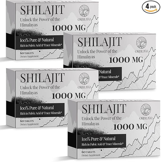 30,000 MG Shilajit Tablets, 100% Shilajit Pure Himalayan Organic, Shilajit for Men and Women Rich in Fulvic Acid & 85+ Trace Minerals, Shilajit Supplement for Energy & Immune System, 240 Count