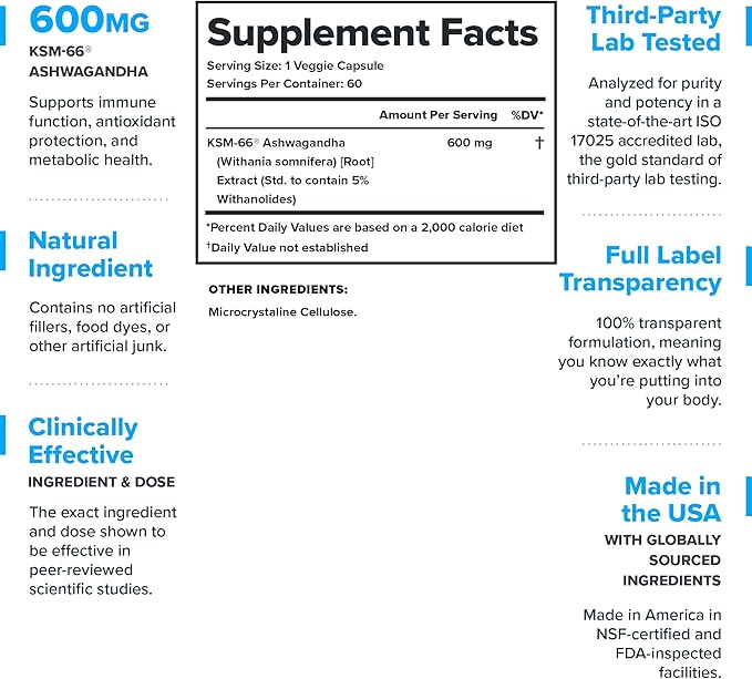 LEGION KSM-66® Ashwagandha Root Extract - Ashwagandha Root Powder Supplement to Improve Your Mood, Sleep & Athletic Performance - Extra Strength Ashwagandha Root Extract (60 Servings)