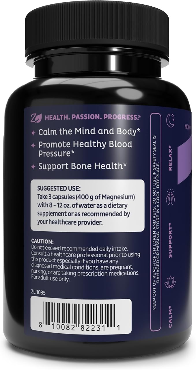 Zeal Premium Chelated Magnesium Malate (400mg | 135 Capsules)