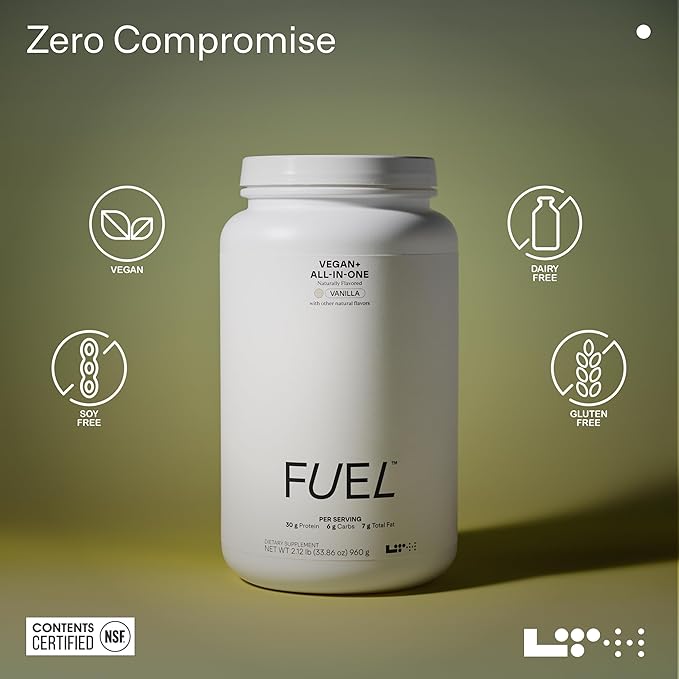 LTH Fuel Vegan & All-in-One - 30g Protein per Serving - Plant-Based Protein Meal Replacement - Vitamins, Minerals, Digestive Enzymes & Probiotics - Meal Supplement - Vanilla, 20 Servings