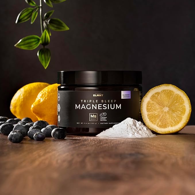 Triple Sleep Magnesium L-Threonate Powder w. Apigenin, L-Theanine + Melatonin - Magtein Magnesium L Threonate Supplement - High Strength Magnesium for Deep Sleep & Calm Natural Sleep Aid for Adults