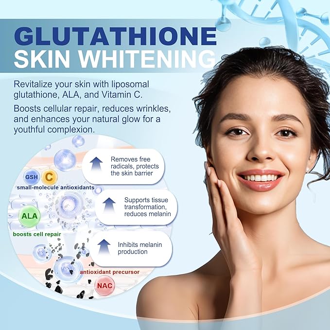 1100mg Liposomal Glutathione Gummies for Women, Active L-Glutathione Reduced (GSH) with Vitamin C, Phospholipids, ALA, NAC & Milk Thistle, Antioxidant for Anti-Aging, Immune & Cleansing, Vegan, 120 ct