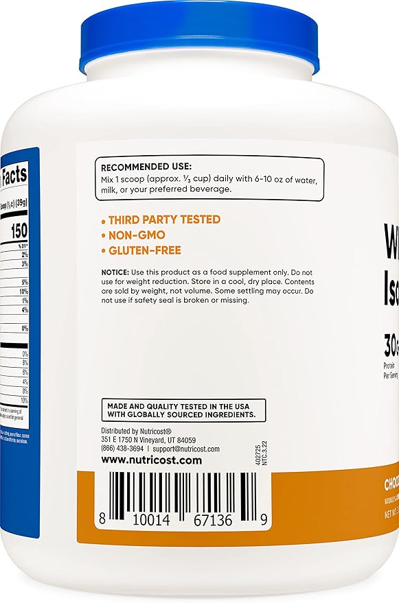 Nutricost Whey Protein Isolate (Chocolate Peanut Butter, 5 Pound) Protein Powder