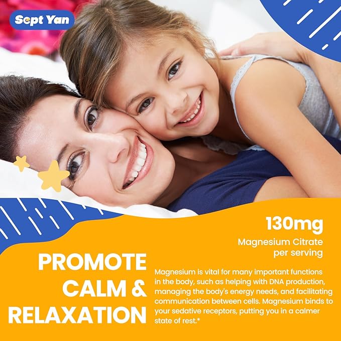 Magnesium Citrate Gummies for Kids & Adults - Calm Magnesium Supplement with Vitamin B6, Chamomile & Lemon Balm for Sleep, Bones, Pineapple Flavor 60 Gummies