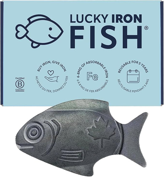 The Original Lucky Iron Fish ®. An Iron Supplement Alternative to Reduce Deficiency. NO SIDE EFFECTS. Use once daily - 5 year supply included.