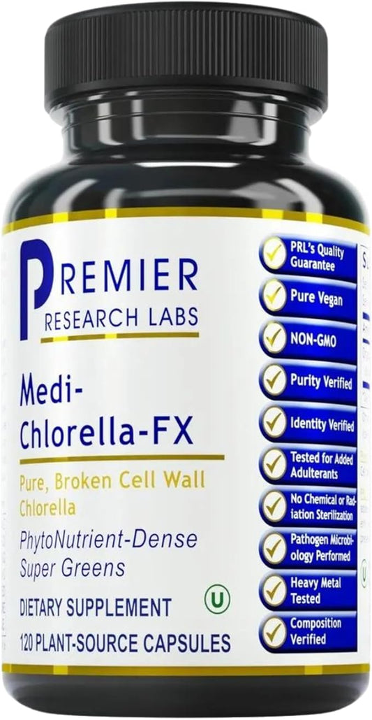 Premier Research Labs Medi Chlorella-FX - Chlorella Capsules, Chlorophyll Capsules, Organic Pills for Women & Men, Chlorophyll Supplement - 120 Vegetarian Capsules