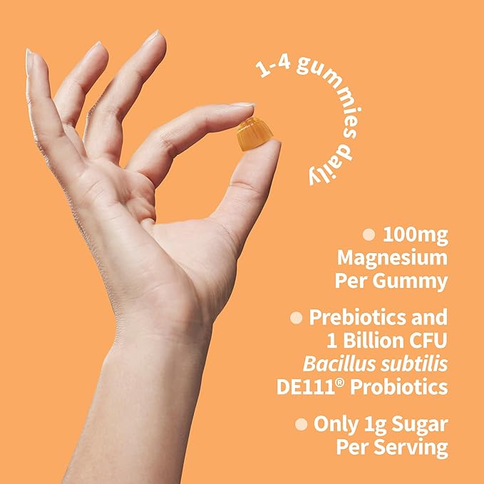 Garden of Life, Dr Formulated 400mg Magnesium Citrate Supplement with Prebiotics & Probiotics for Stress, Sleep & Recovery – Vegan, Gluten Free, Kosher, Non-GMO, No Added Sugars – 60 Peach Gummies