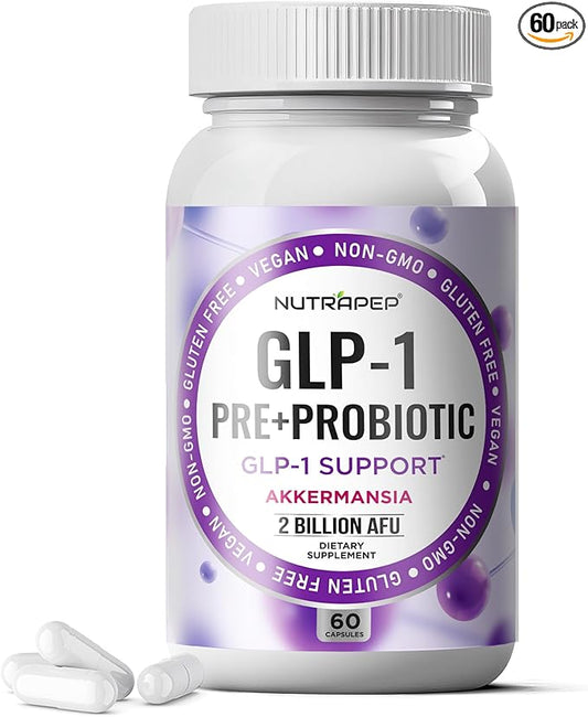 GLP-1 Probiotic Prebiotics Akkermansia Muciniphila Capsule Supplement - GLP 1 Booster Activate Elevate Pill - GLP1 Gut Abdominal Digestive Liver Detox Support for Men Women