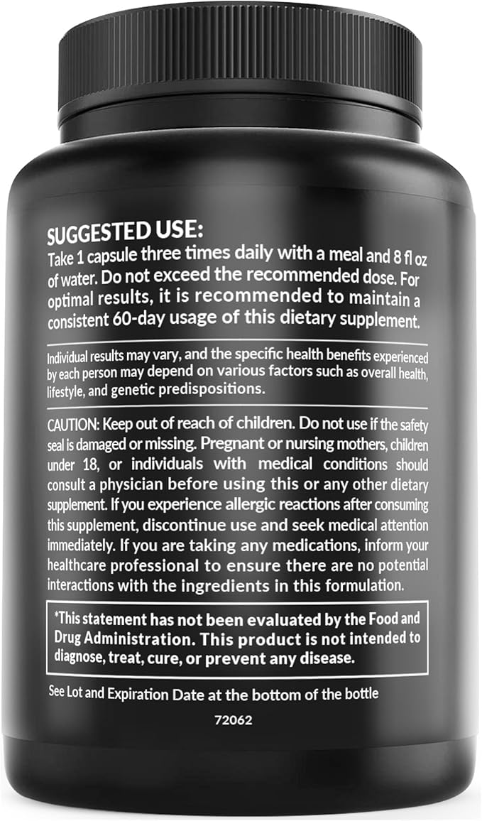 6-in-1 Organic Maca Root Ashwagandha Capsules 1710mg with DHEA and Black Pepper Fruit Extract for Women and Men - Black Maca Supplement for Stamina, Bone and Mood Support Supplement, 120 count