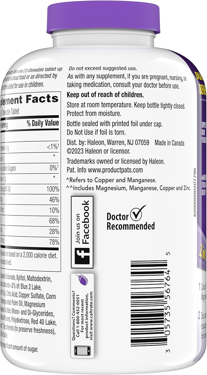 Caltrate Chewables 600 +D3 Plus Minerals Calcium and Vitamin D, Sugar Free, Cherry, Orange and Fruit Punch, 155 count