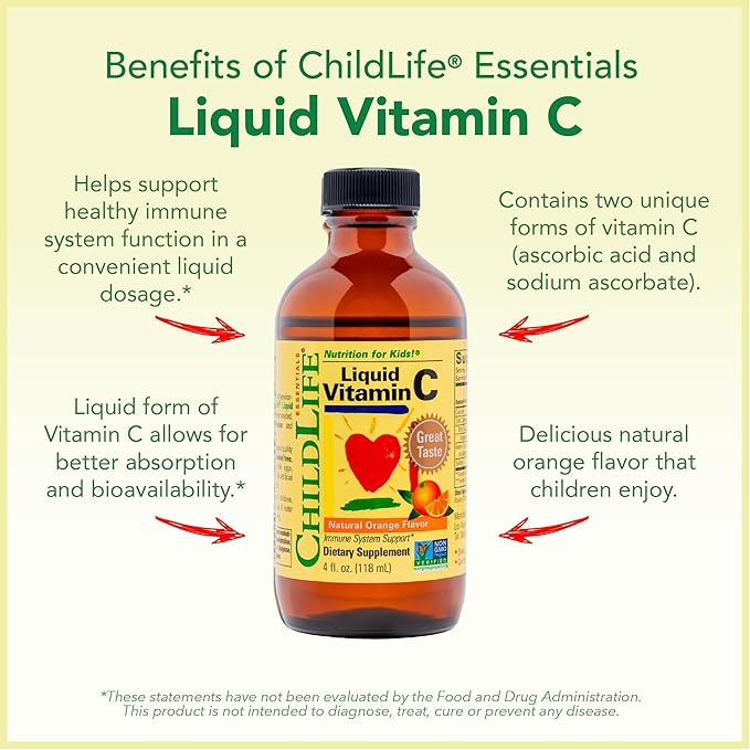CHILDLIFE ESSENTIALS Immune Support 4-Pack - Liquid Vitamins & Minerals for Kids, Infants, Toddlers - Includes Vitamin D3, Vitamin C, First Defense, Echinacea