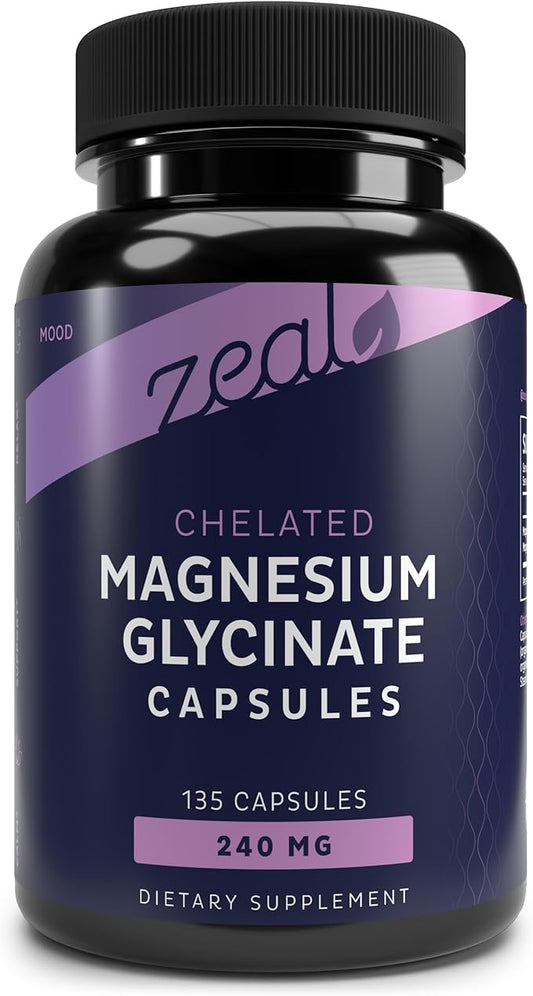 Zeal Premium Chelated Magnesium Glycinate (240mg | 135 Capsules)