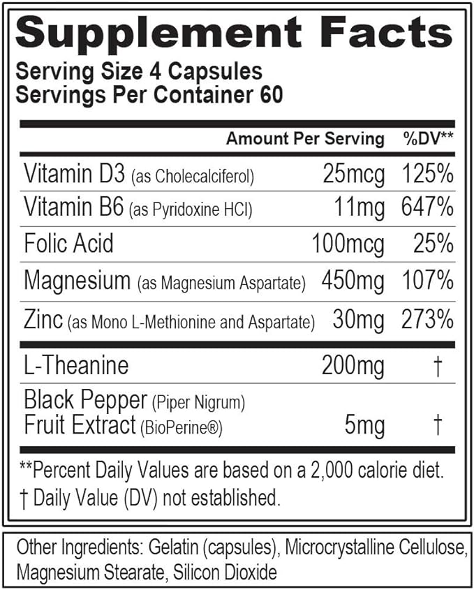 Magnesium and Zinc Post Workout Supplement - ZMatrix Zinc Magnesium Aspartate Muscle Recovery Supplement for Sleep Support and Muscle Health - EVL Post Workout Recovery Bodybuilding Supplement