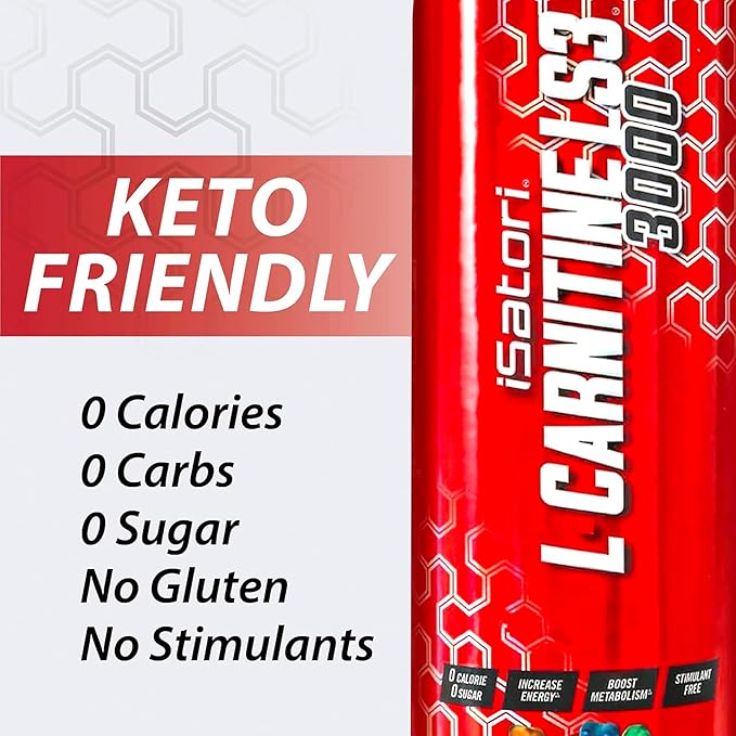iSatori L-Carnitine LS3 3000, Triple-Blend Liquid L Carnitine Supplement, with Acetyl & Tartrate, Stimulant Free Energy, No Calories, Sugar or Gluten, Keto-Friendly, Gummy Bear Flavor (32 Servings)