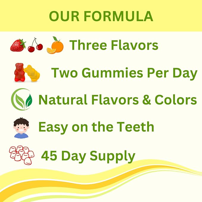 Greenfield Nutritions Kids Gelatin Free Halal Multivitamin Gummies - All Essential Halal Vitamins A, Bs, C, D, Iodine, Zinc for Immunity, Non-GMO, Children's Halal Vitamin Gummies (90 Count)