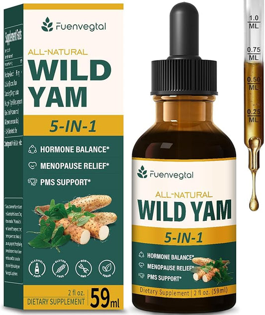 Herbal Drops Extract with Wild Yam, for Hormone Balance, Menopause Relief & PMS Support. 2oz