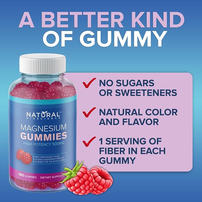 Sugar-Free Magnesium Gummies for Adults - High Potency 500mg Magnesium Supplement, High Absorption Magnesium Citrate Gummies, Vegan Anti-Stress Gummies, Magnesium for Sleep & Relaxation, 180 Gummies