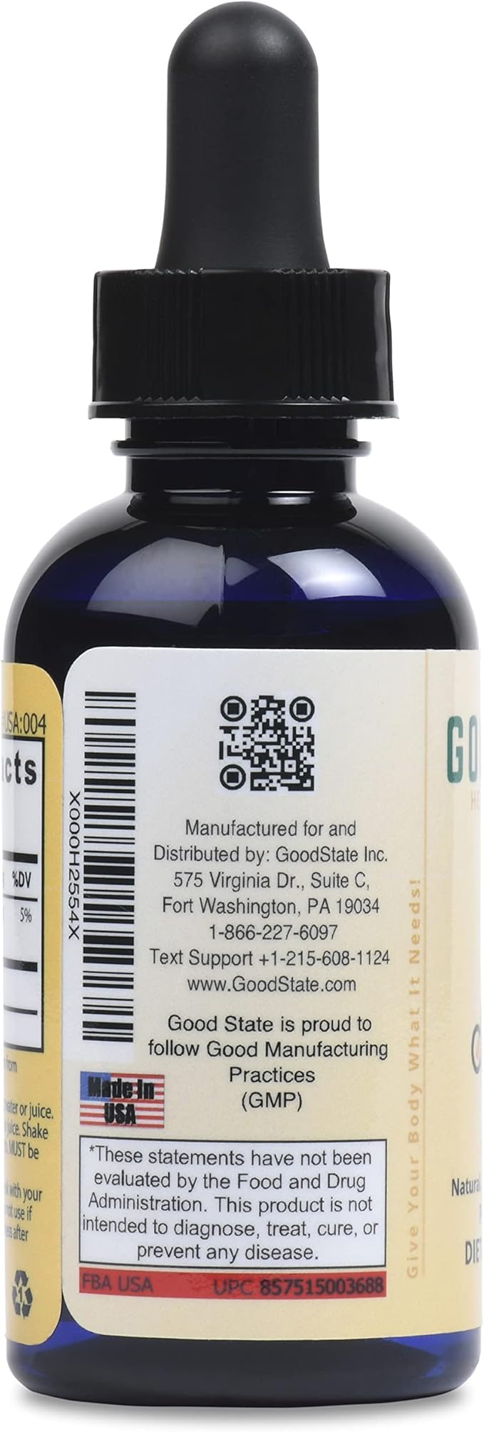 Good State Liquid Ionic Calcium Ultra Concentrate - 10 Drops Equals 50 Mg - 100 Servings Per Bottle 1.6fl. oz