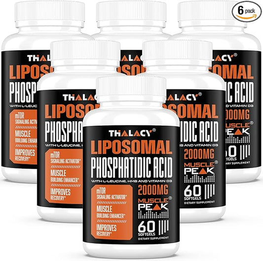 2000mg Liposomal Phosphatidic Acid Muscle Builder (PA), High Absorption Muscle Building Supplements for Men & Women | Muscle Gainer, mTOR Protein Synthesis & Lean Muscle, Strength, 6 Pack