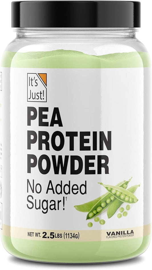 It's Just! Pea Protein Isolate, Plant Based, Premium Quality, Gluten Free, Vegan, Keto Friendly, Product of Canada, Packaged in USA (2.5 Pound, Vanilla)