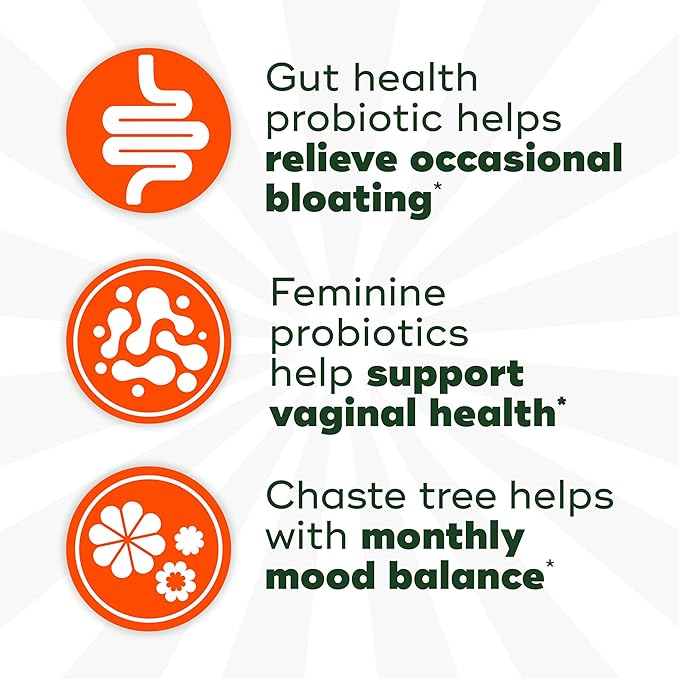 Align Probiotic, Women's Dual Action, Probiotics for Women, Multi-Strain Probiotic with Chaste Tree, Supports Feminine Health, Soothes Occasional Abdominal Discomfort, 28 Capsules (Packaging May Vary)
