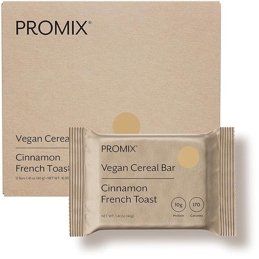 Promix Nutrition Vegan Protein Puff Bars | High Protein, Low Calorie Marshmallow Crispy Treat | Kosher, Soy Free - Cinnamon French Toast