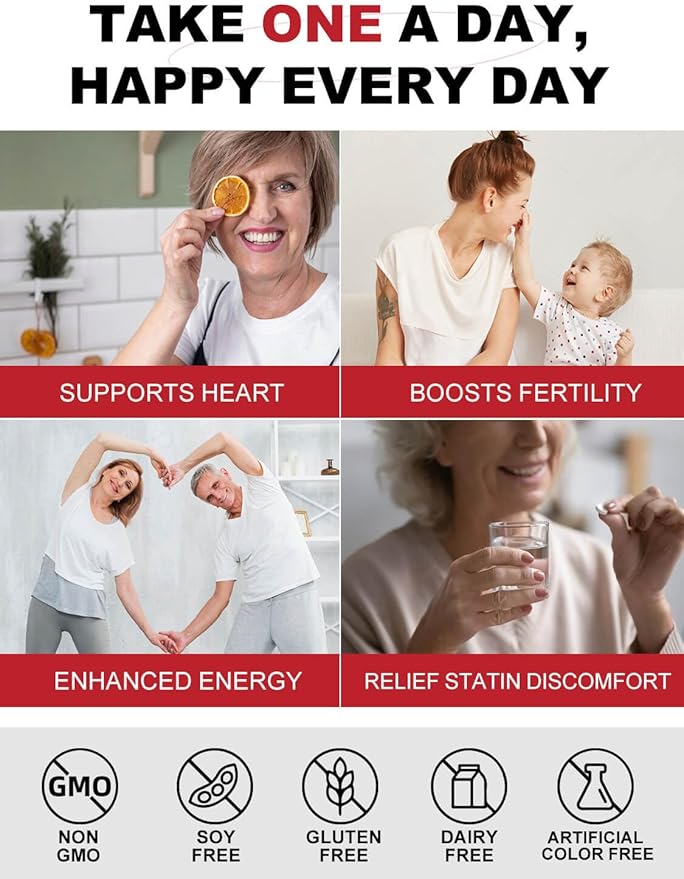 CoQ10 600 mg Ubiquinol - Co Q 10 Supplement, Coenzyme Q10 CQ10 Fertility for Women, Heart, High Absorption with Vitamin E, PQQ, Black Pepper, Olive Oil, Coq10 400mg Softgels, 120 Softgels