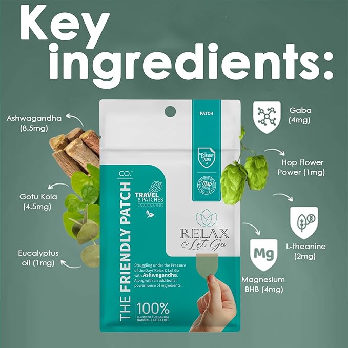 The Friendly Patch Travel Essentials Multi-Pack includes 8 Patches: Snooze Sleep Patches, Ashwagandha calm Patches, Boost Energy Patch, and Shield Patches for Sleeping, Relaxing, and Energy.