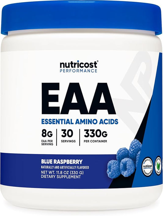 Nutricost EAA Powder 30 Servings (Blue Raspberry) - Essential Amino Acids - Non-GMO, Gluten Free, Vegetarian Friendly