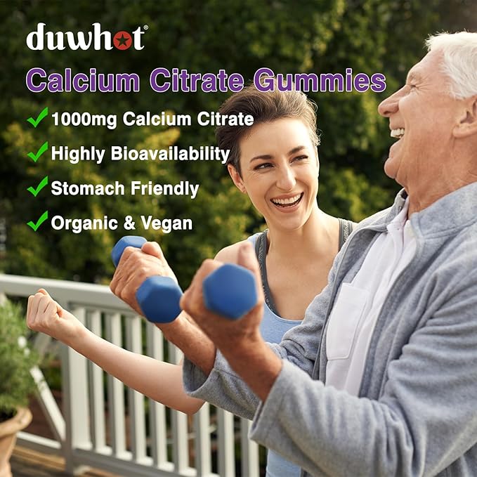 Calcium Citrate Gummies, Chewable Calcium Citrate 1000mg for Bone, Muscle & Immune Support, Ultimate Absorption Calcium Supplements for Women & Men, Blueberry, 60 Chews