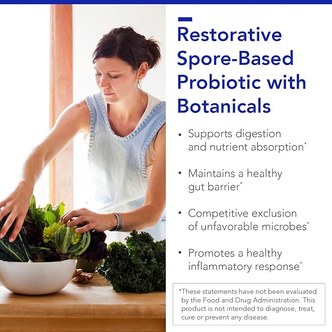 Biocidin Proflora 4R Spore Probiotic - Digestive Health Probiotics for Women & Men - Clinically Researched Bacillus Strains & Organic Aloe, Marshmallow Root for Gut Support (30 Vegan Capsules)