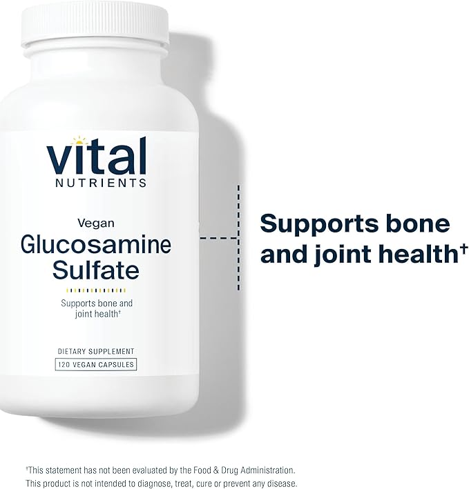 Vital Nutrients Vegan Glucosamine Sulfate 750mg | Healthy Cartilage, Mobility, and Joint Support Supplement | Vegetable Source of Glucosamine | Gluten, Dairy, Soy Free | Non-GMO | 60 Capsules