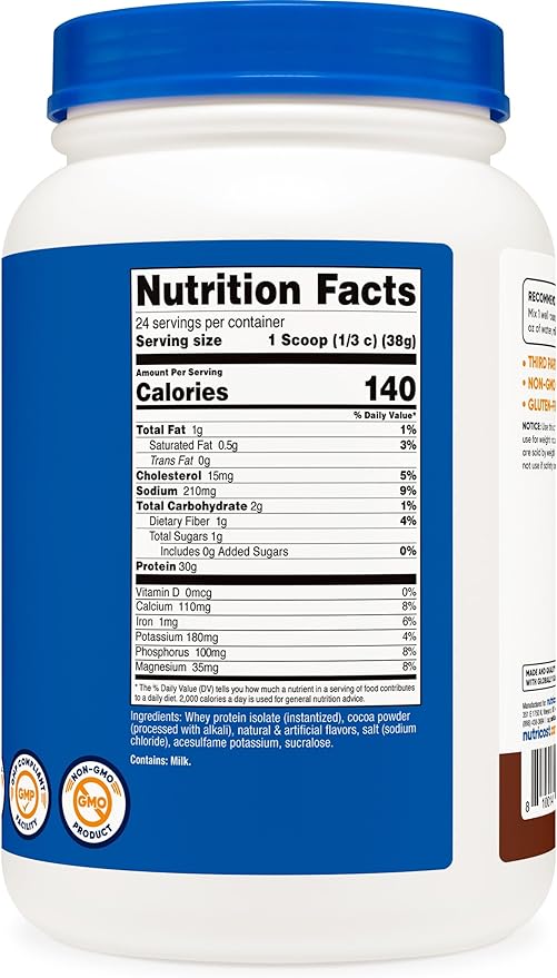 Nutricost Whey Protein Isolate (Milk Chocolate) 2LBS