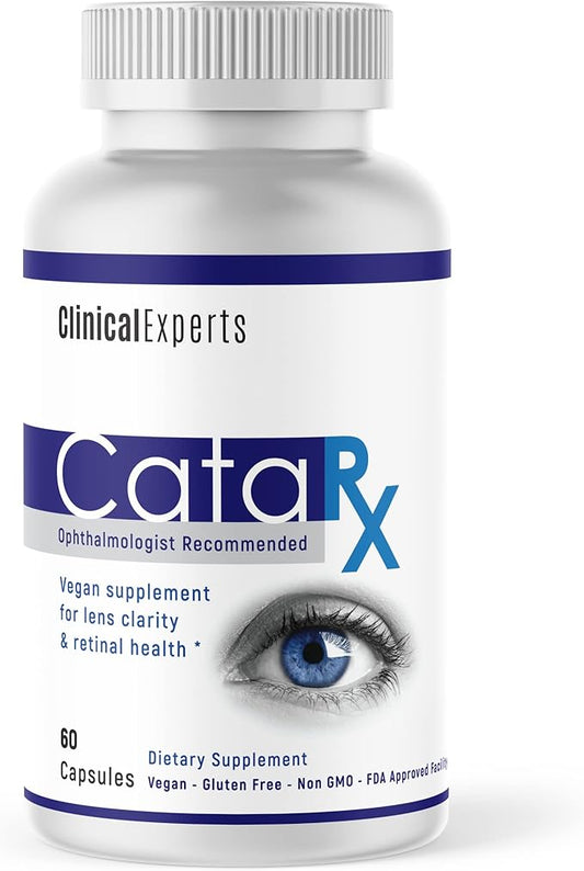 Navan CataRx Antioxidant AREDS 2 Eye Vitamins & Minerals Supplement for Lens Clarity & Retina Health by Clinical Experts - Lutein, Zeaxanthin, Zinc, Vitamin C, NAC - Kosher Certified, 60 Capsules